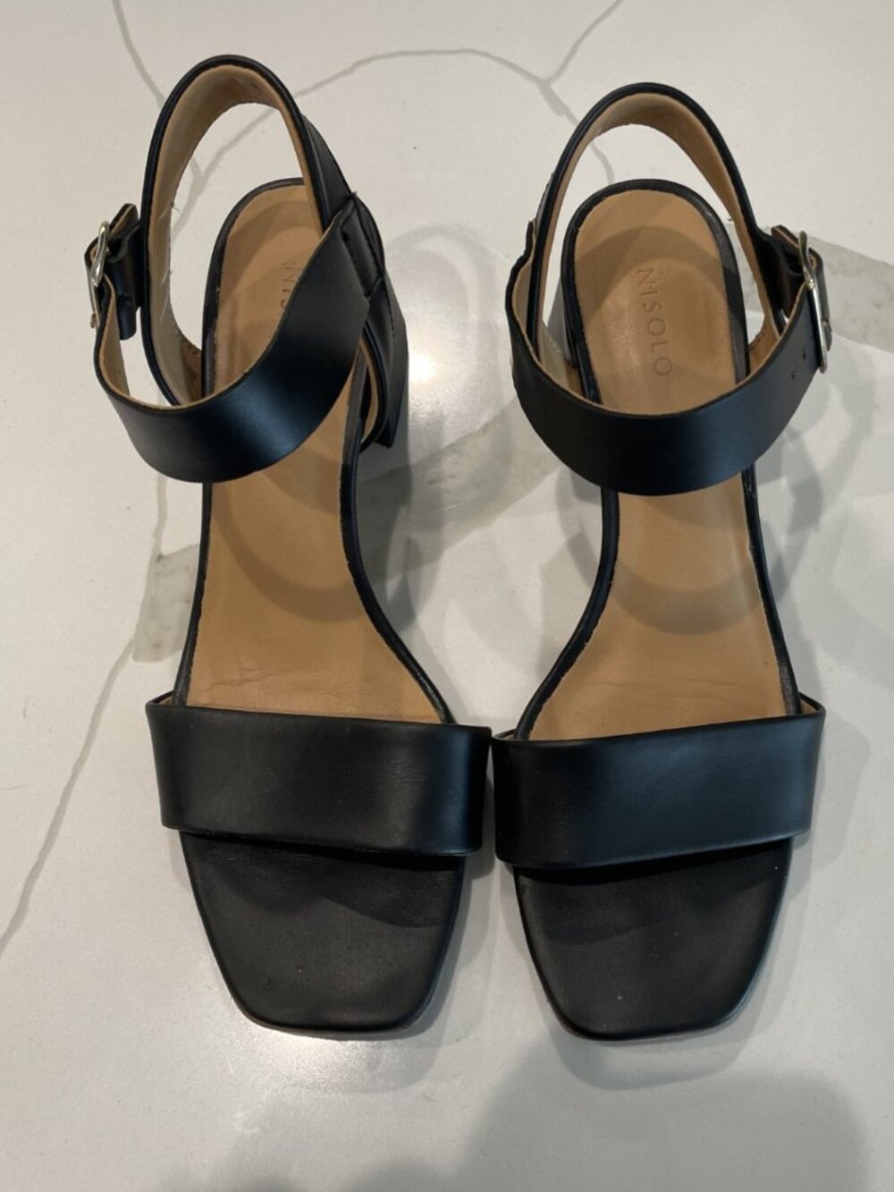 Nisolo Stella Go-To Black Leather Block Heeled Sandals - Size 8 - Retail $170 - Picture 2 of 4
